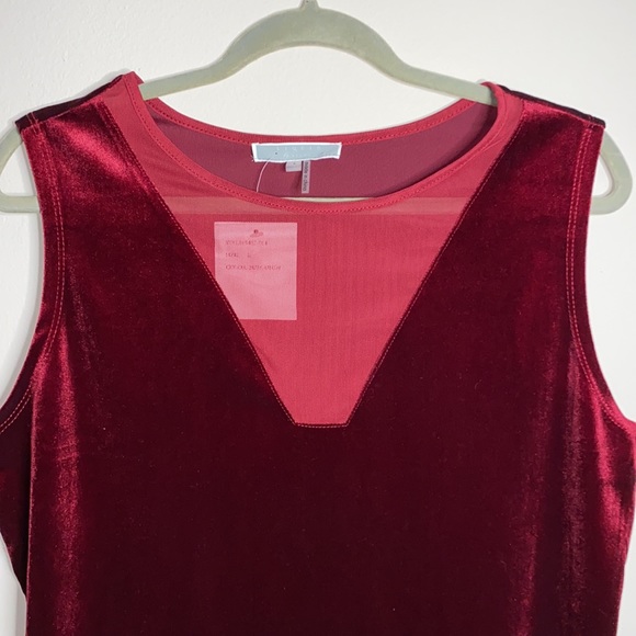 Liquid by SIONI Red Velvet Sleeveless top - Picture 2 of 6